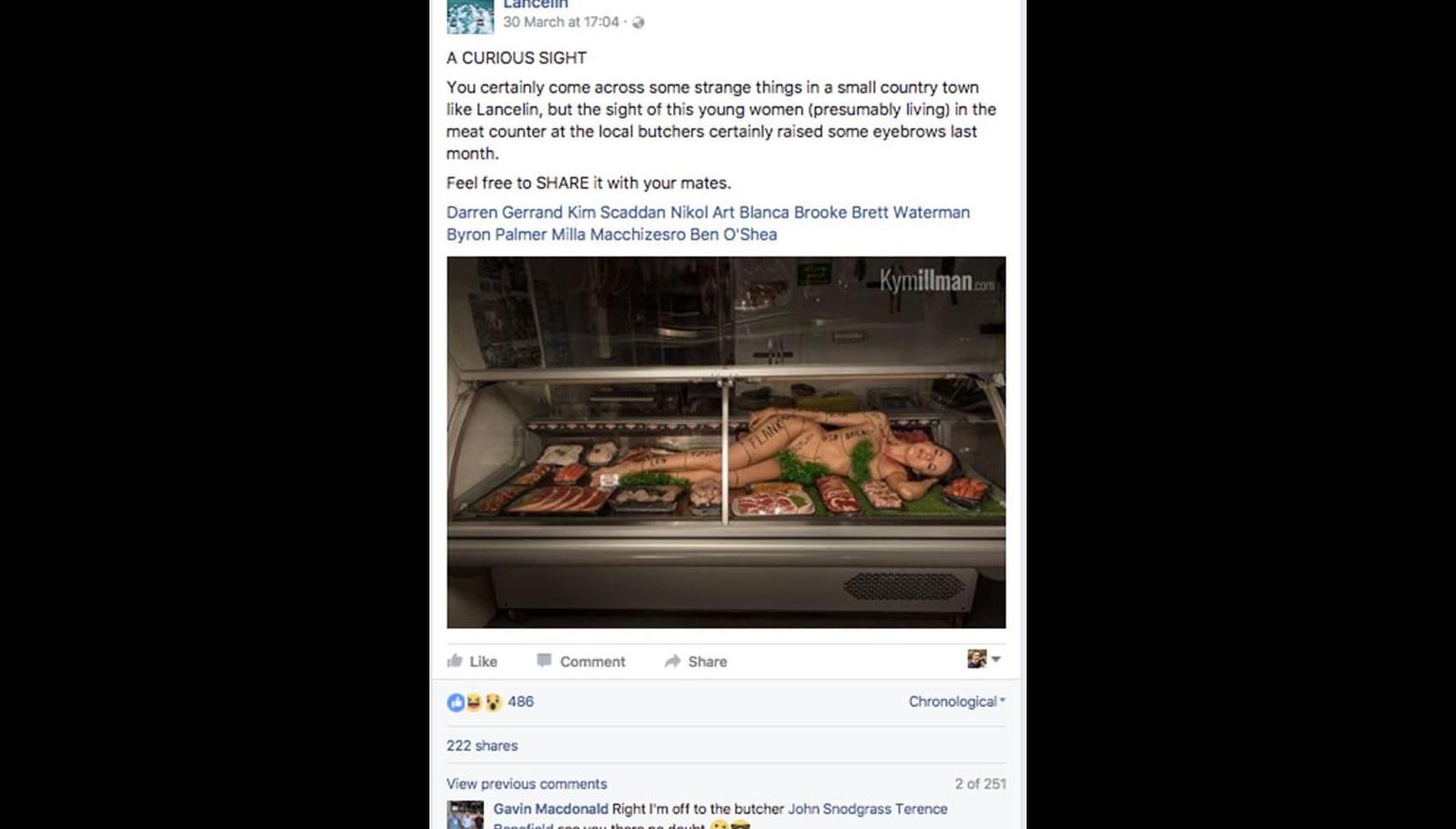WA Butcher goes viral with controversial naked display 