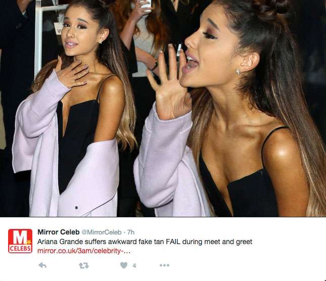Oops Ariana Grande Is Making Headlines For This Awkward Tan Fail Nova 969 8776